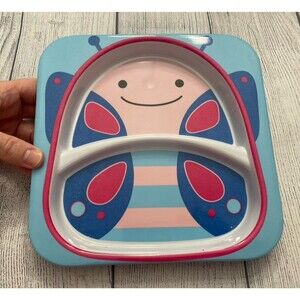 Skip Hop Zoo Butterfly Divided Melamine Todder Dinner Meal Plate